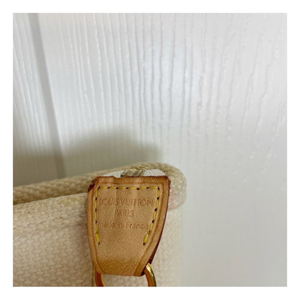 Louis Vuitton Antigua Cabás MM Canvas Tote Bag Cream Brown Trim Brass Rivets - Picture 4 of 12